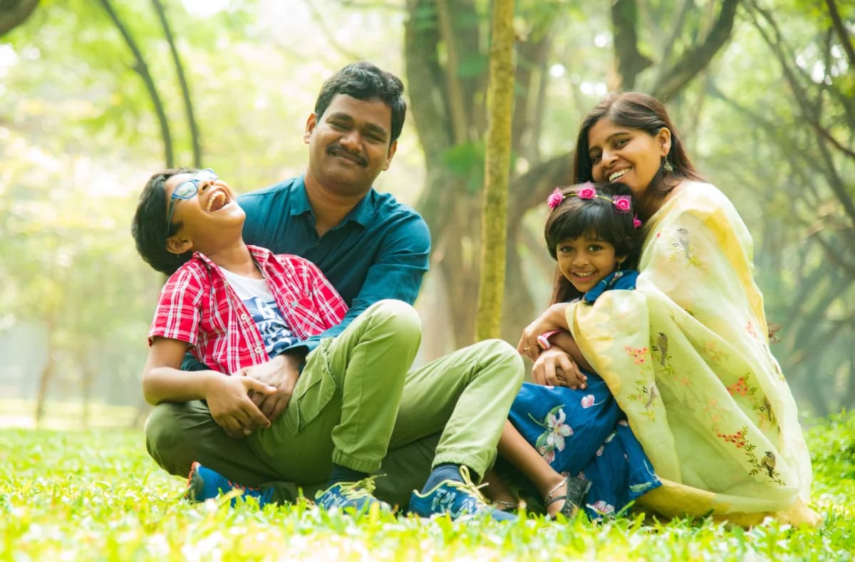 Family picnic in the park